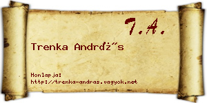 Trenka András névjegykártya