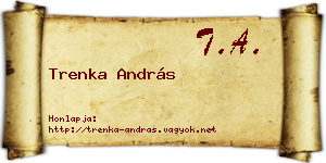 Trenka András névjegykártya